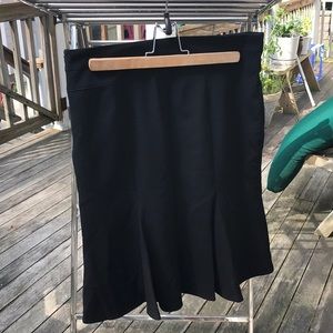 Pleated black skirt knee length
